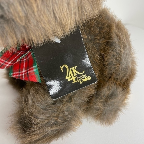NWT 1992 Vintage 24K Special Effects Polar Puff dog terrier stuffed animal plaid - Picture 6 of 13